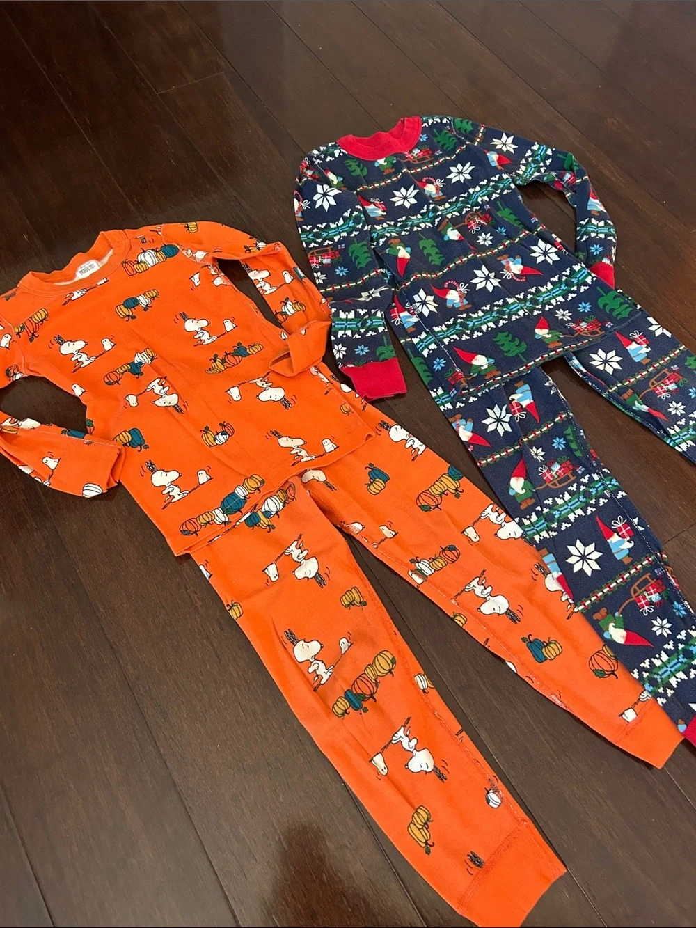 2, Hanna Andersson Holiday Pajama Sets, Halloween, Christmas, Peanuts PJs